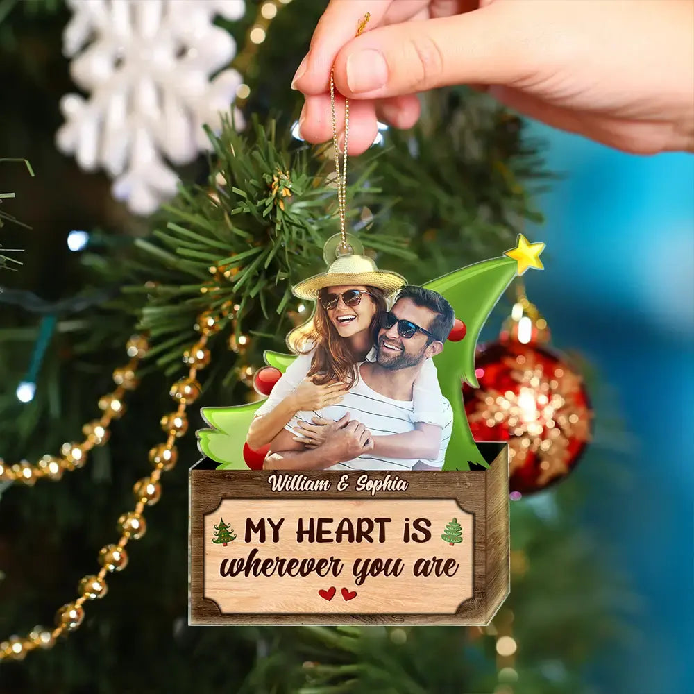 Custom Photo Christmas Couple From Our First Kiss Till Our Last Breath - Personalized Cutout Acrylic Ornament ORNA1210