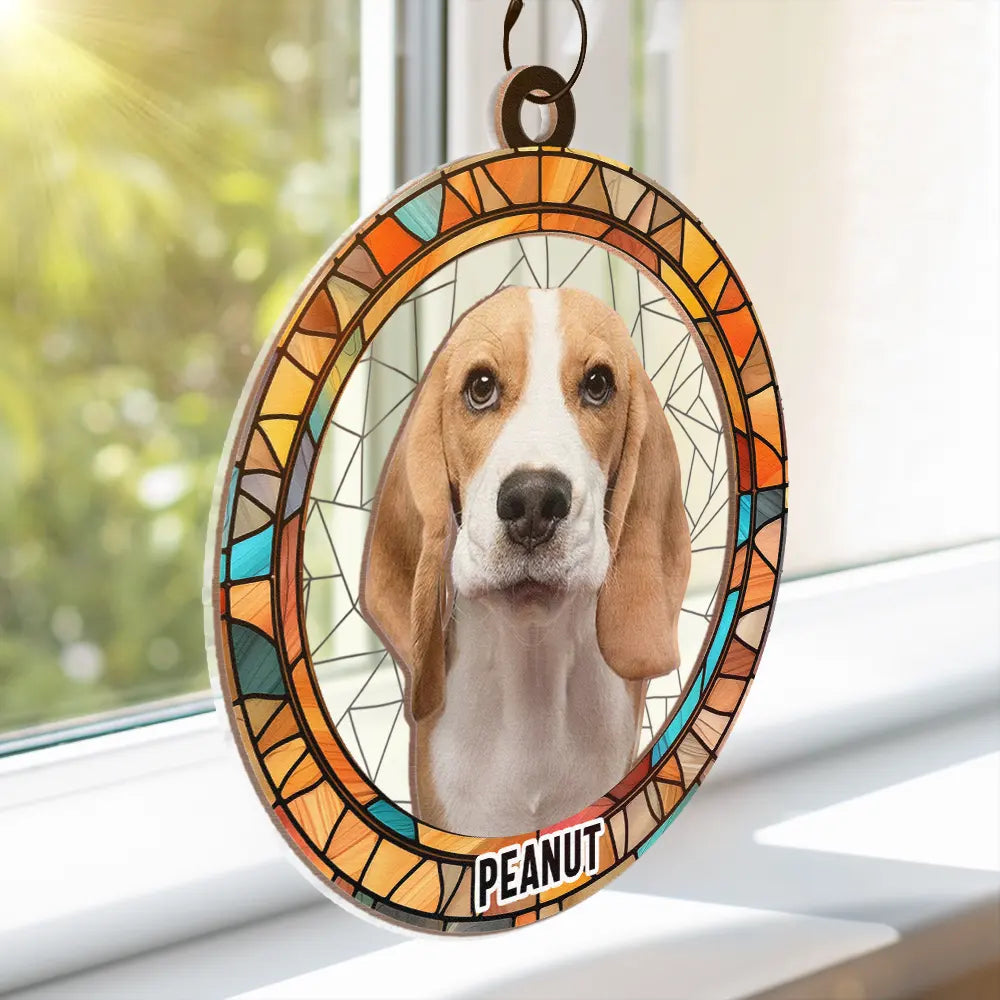 Custom Photo Dog Cat Portrait - Personalized Window Hanging Suncatcher Ornament ORNA1210