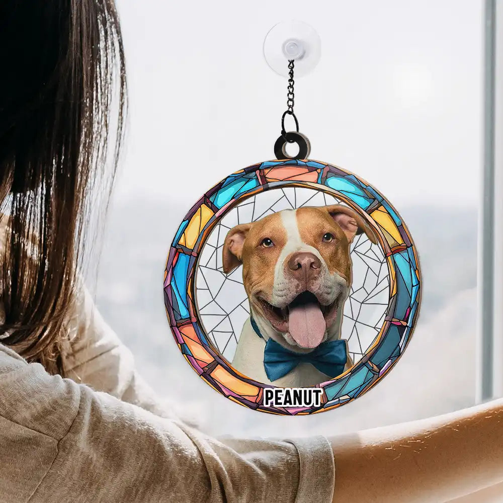 Custom Photo Dog Cat Portrait - Personalized Window Hanging Suncatcher Ornament ORNA1210