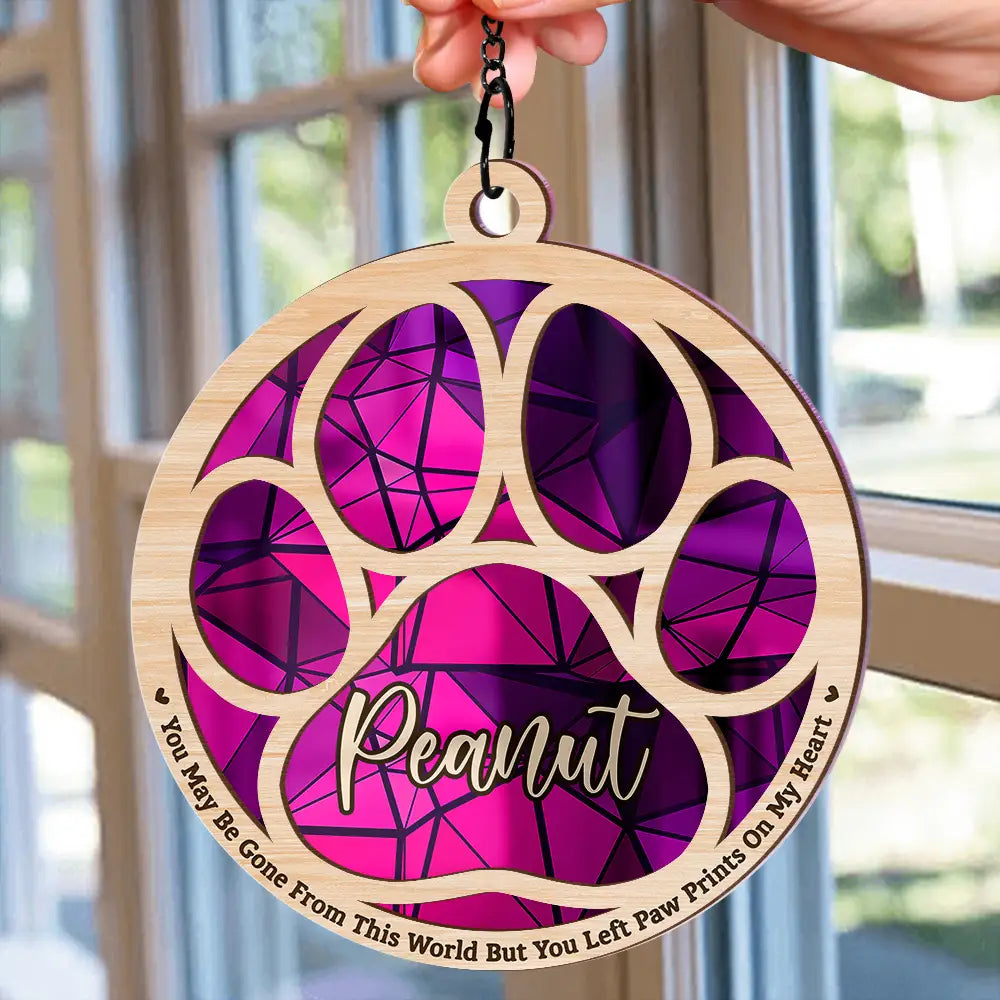 Memorial Dog Cat Paw If Love Could Have Saved You - Personalized Window Hanging Suncatcher Ornament ORNA1210
