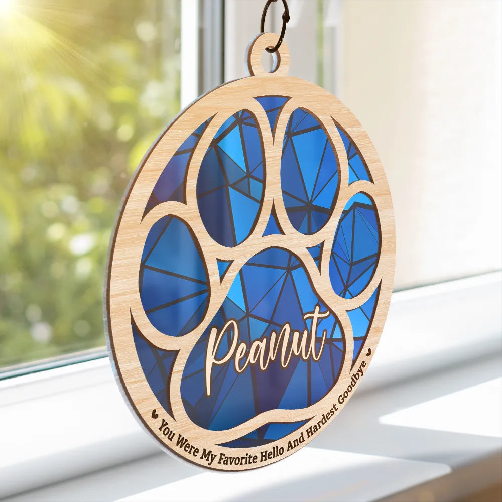 Memorial Dog Cat Paw If Love Could Have Saved You - Personalized Window Hanging Suncatcher Ornament ORNA1210
