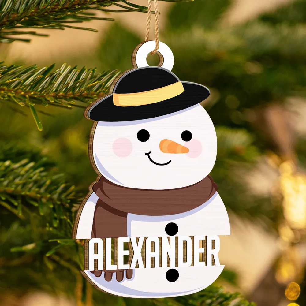 Snowman Character - Personalized Wooden Cutout Ornament ORNA1210