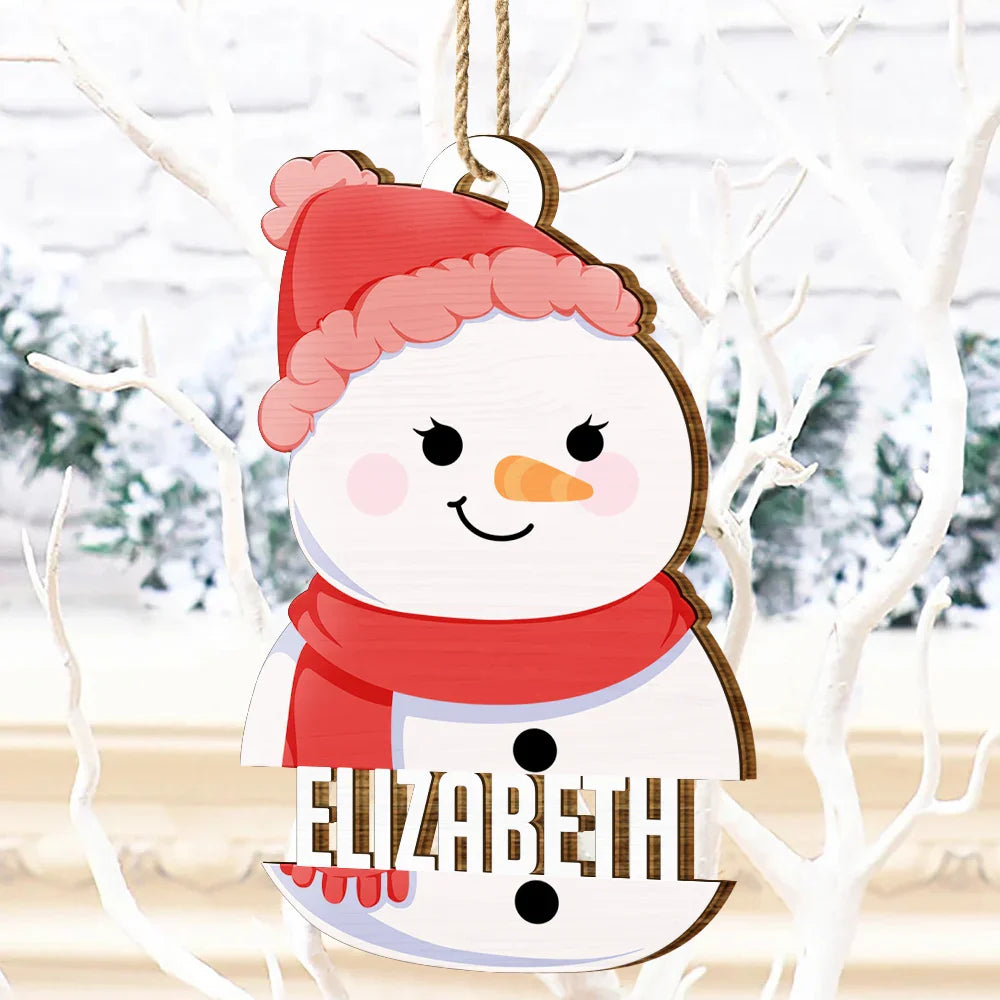 Snowman Character - Personalized Wooden Cutout Ornament ORNA1210