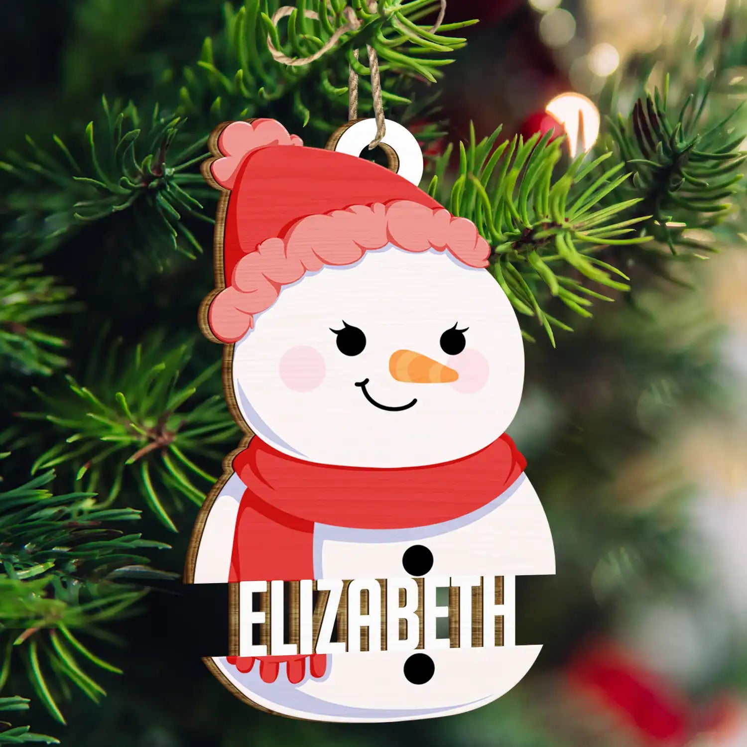 Snowman Character - Personalized Wooden Cutout Ornament ORNA1210