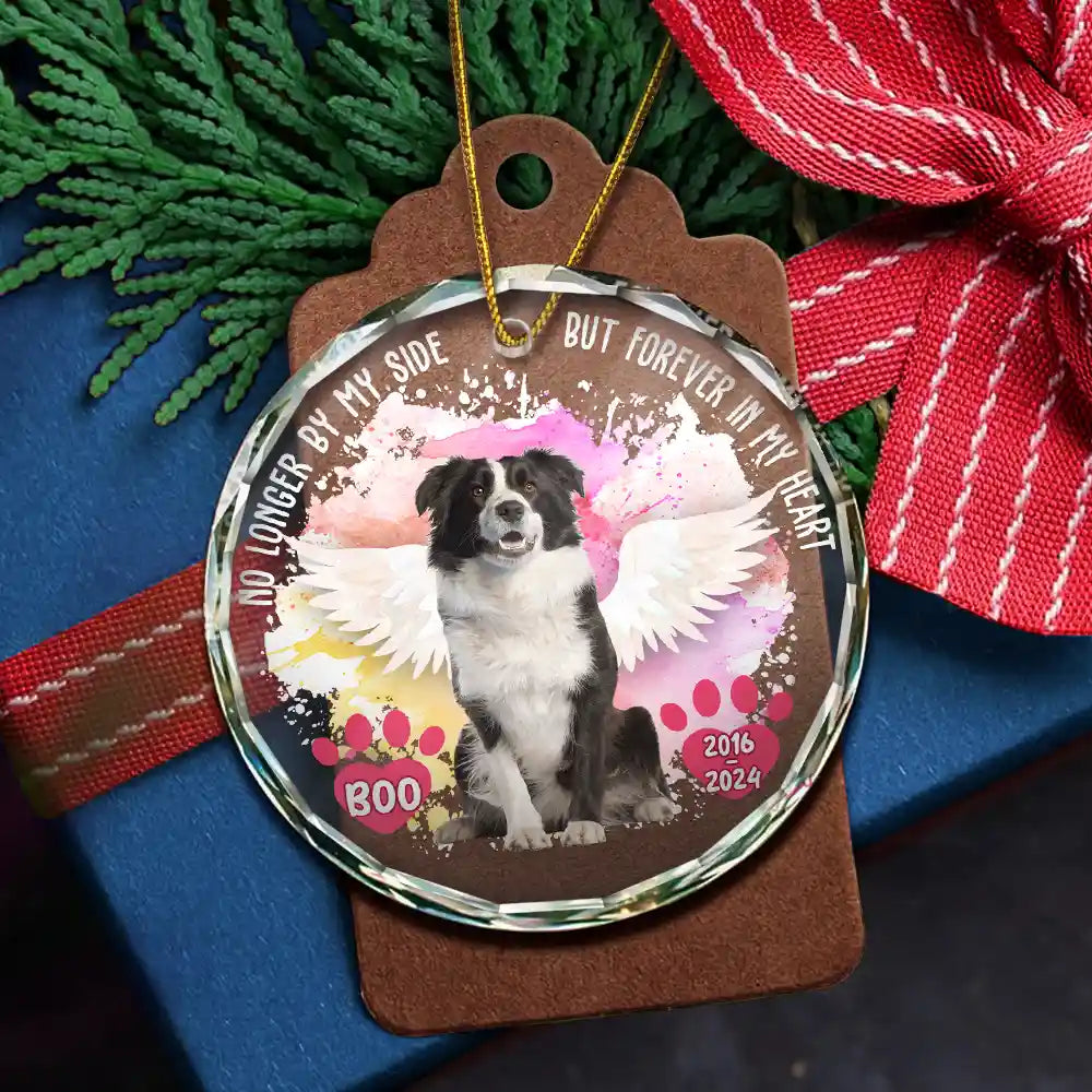 Custom Photo Memorial Dog Cat Favorite Hello & Hardest Goodbye - Personalized Circle Glass Ornament ORNA1210