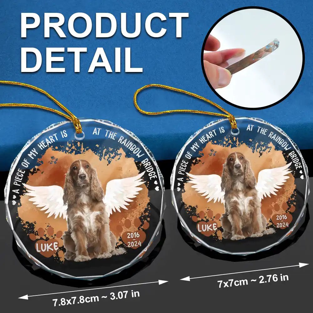 Custom Photo Memorial Dog Cat Favorite Hello & Hardest Goodbye - Personalized Circle Glass Ornament ORNA1210