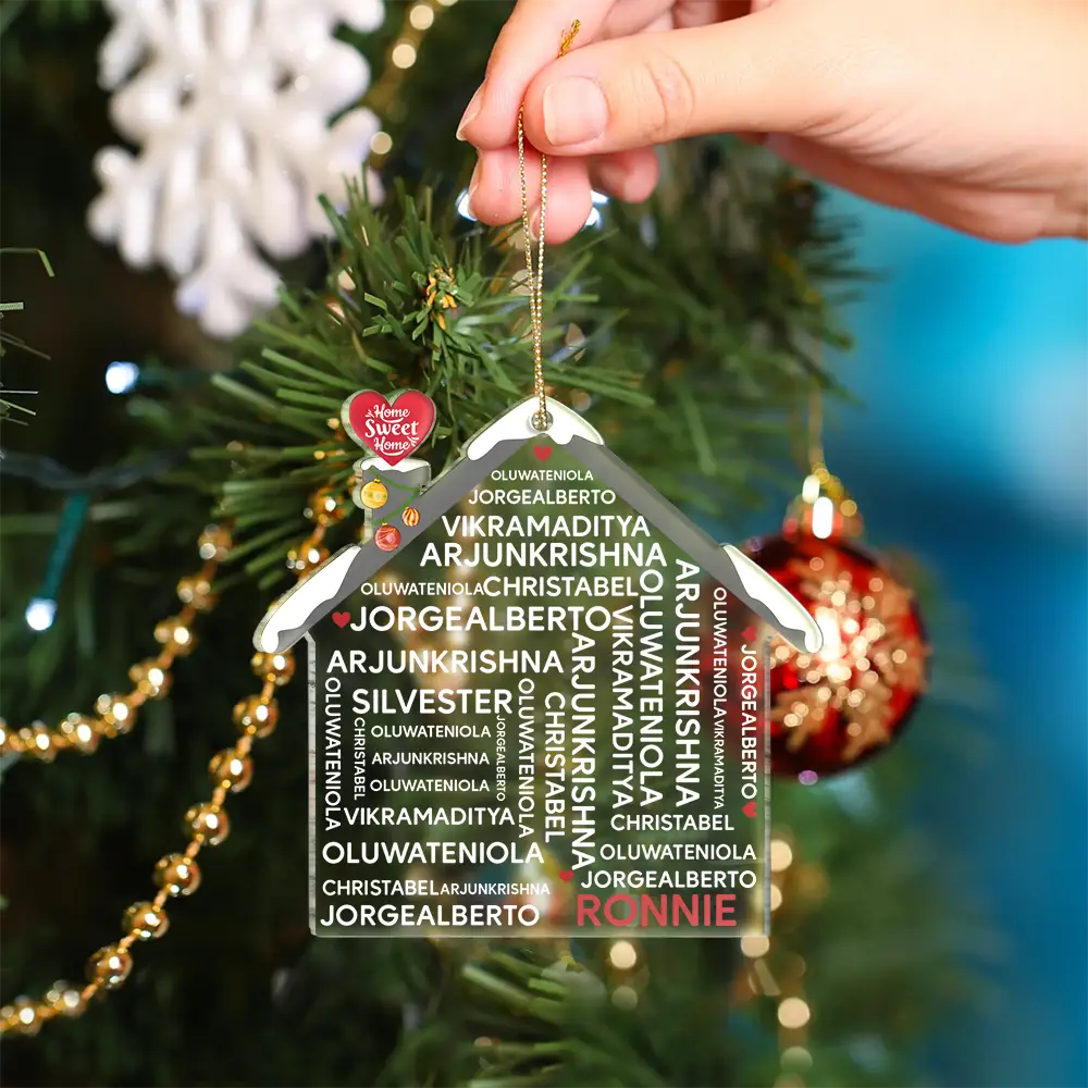 Christmas Family House - Personalized Custom Shaped Acrylic Ornament ORNA1210