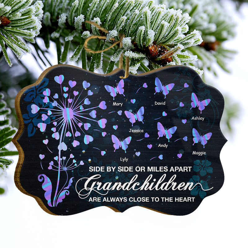 Grandchildren Are Always Close To The Heart Butterfly - Gift For Grandma - Personalized Custom Wooden Ornament ORNA1210