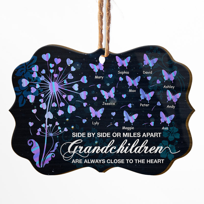 Grandchildren Are Always Close To The Heart Butterfly - Gift For Grandma - Personalized Custom Wooden Ornament ORNA1210