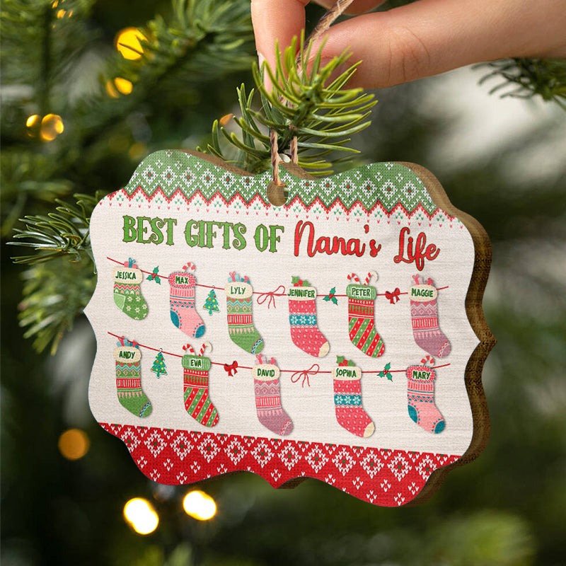 Grandkids Best Gifts Of Life - Gift For Grandparents - Personalized Custom Wooden Ornament, Aluminum Ornament ORNA1210