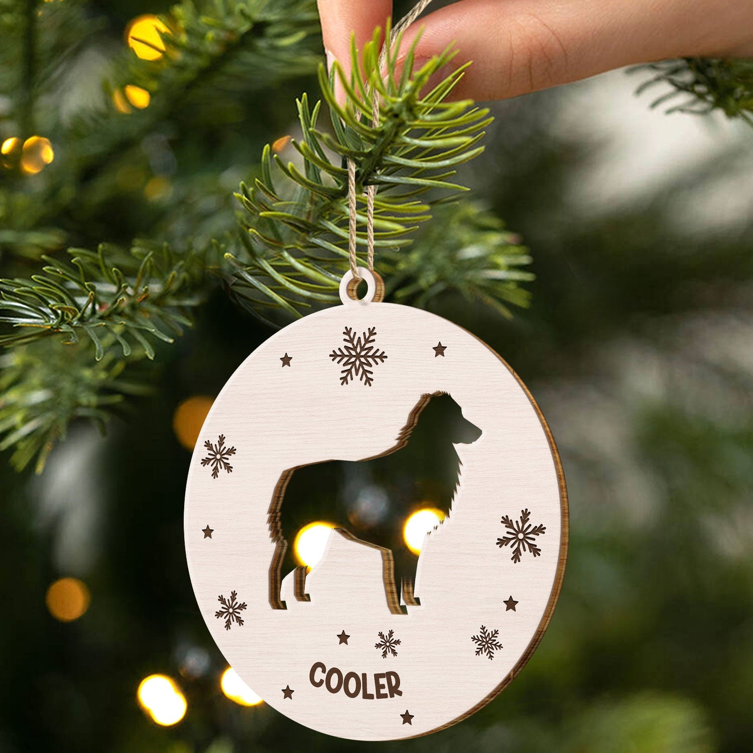 Dog Shape - Christmas Gift For Dog Lovers - Personalized Wooden Cutout Ornament ORNA1210