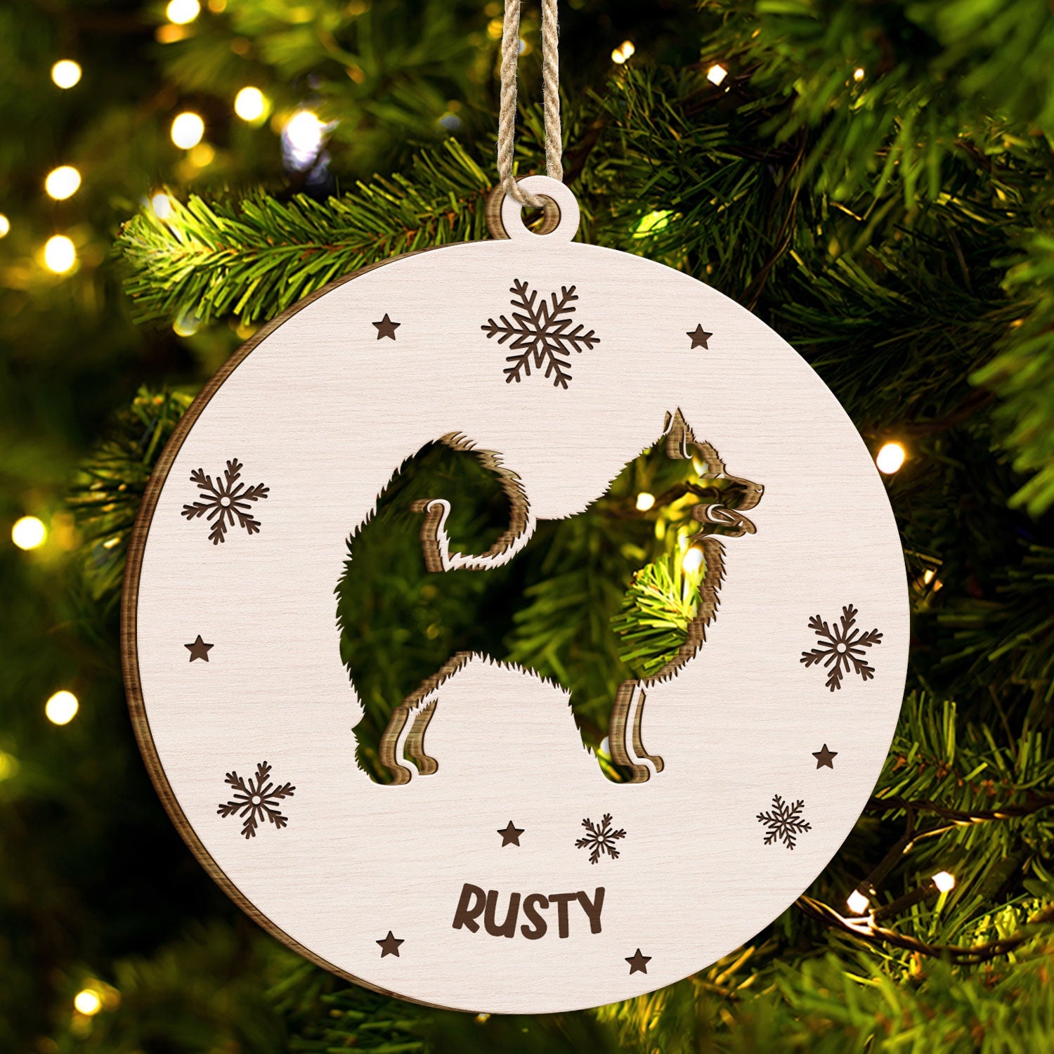 Dog Shape - Christmas Gift For Dog Lovers - Personalized Wooden Cutout Ornament ORNA1210
