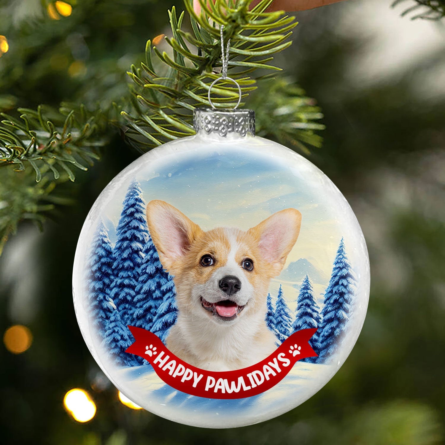 Custom Photo Dog Cat Dear Santa Define Naughty - Christmas Gift For Pet Lovers - Personalized White Flat Ball Ornament ORNA1210