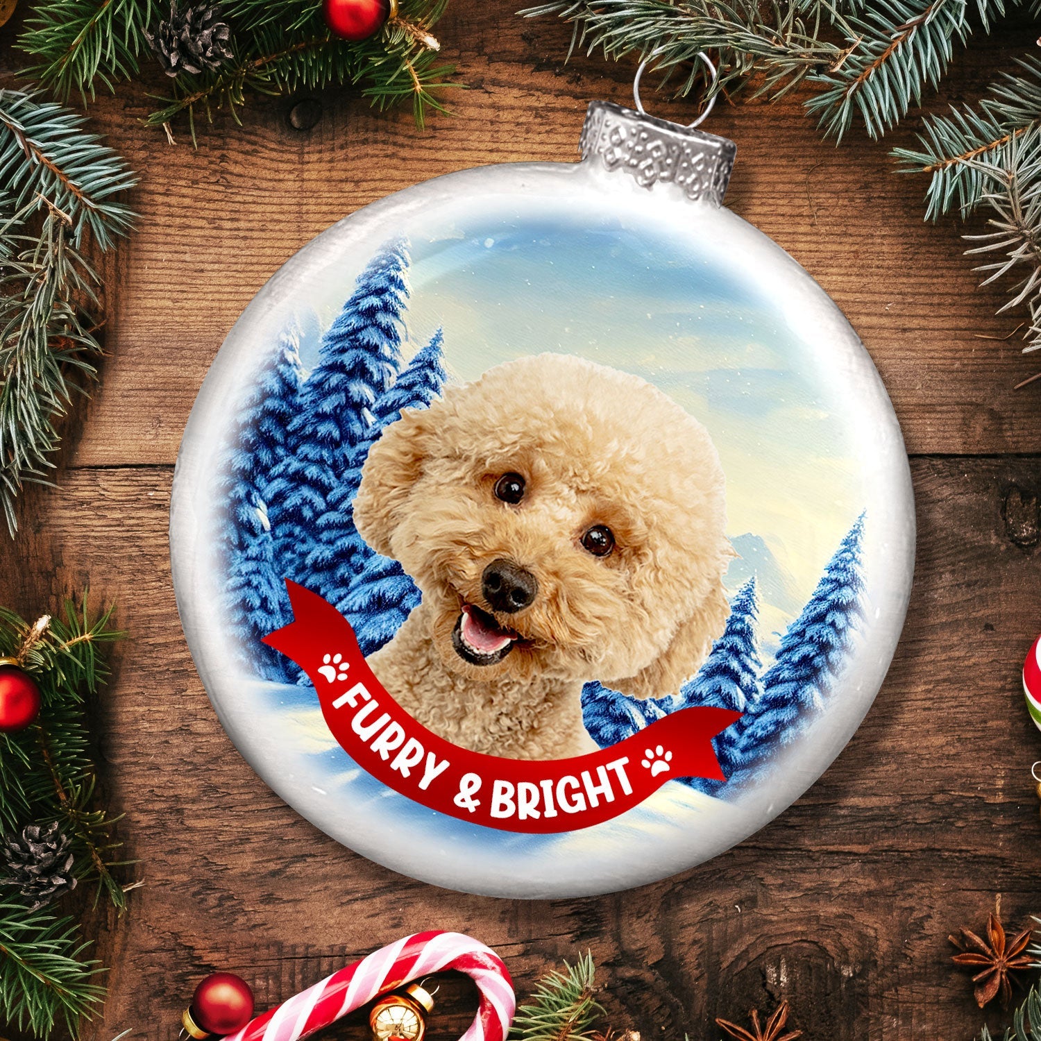Custom Photo Dog Cat Dear Santa Define Naughty - Christmas Gift For Pet Lovers - Personalized White Flat Ball Ornament ORNA1210