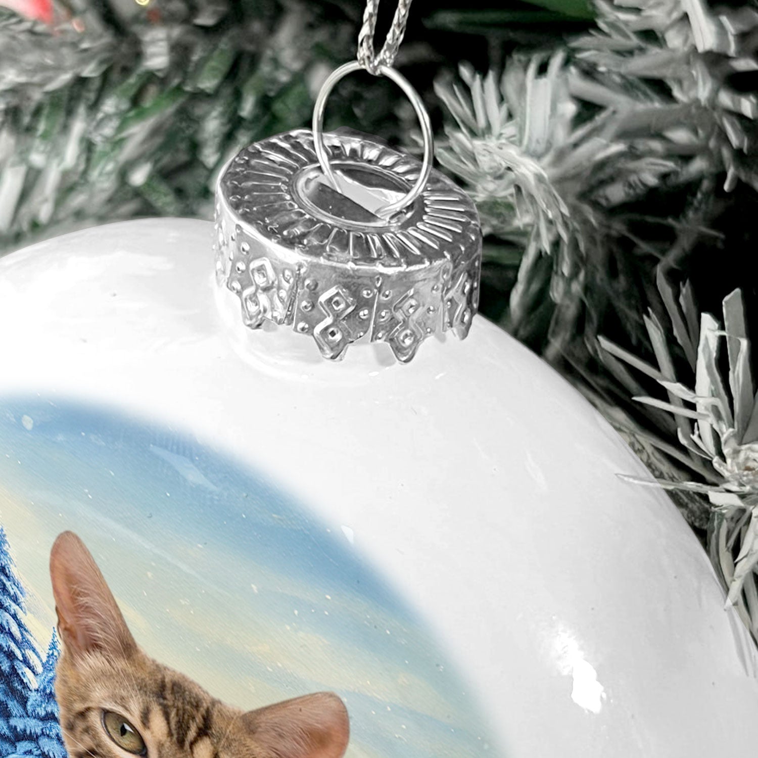 Custom Photo Dog Cat Dear Santa Define Naughty - Christmas Gift For Pet Lovers - Personalized White Flat Ball Ornament ORNA1210