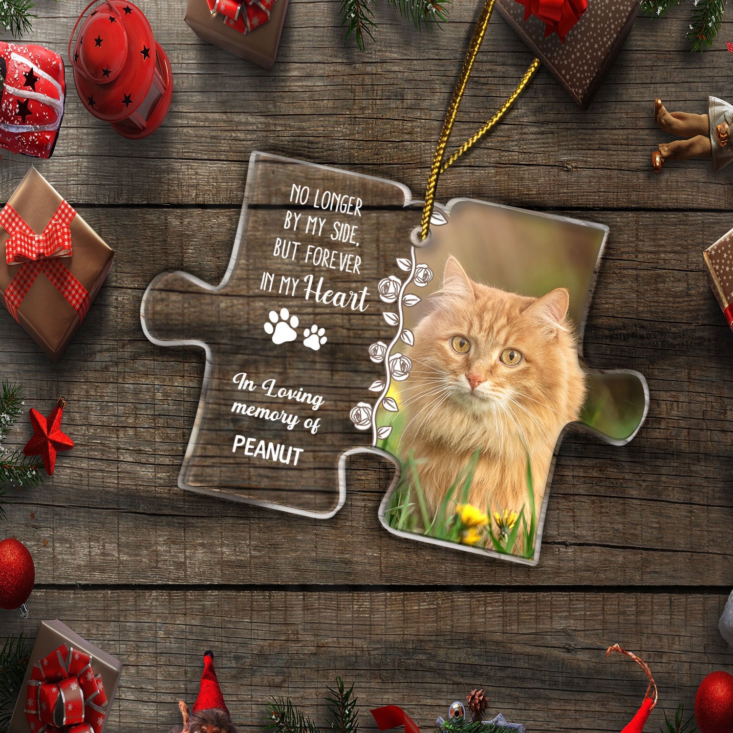 Custom Photo You Left Pawprint In My Heart - Christmas Gift For Pet Lovers - Personalized Custom Shaped Acrylic Ornament ORNA1210