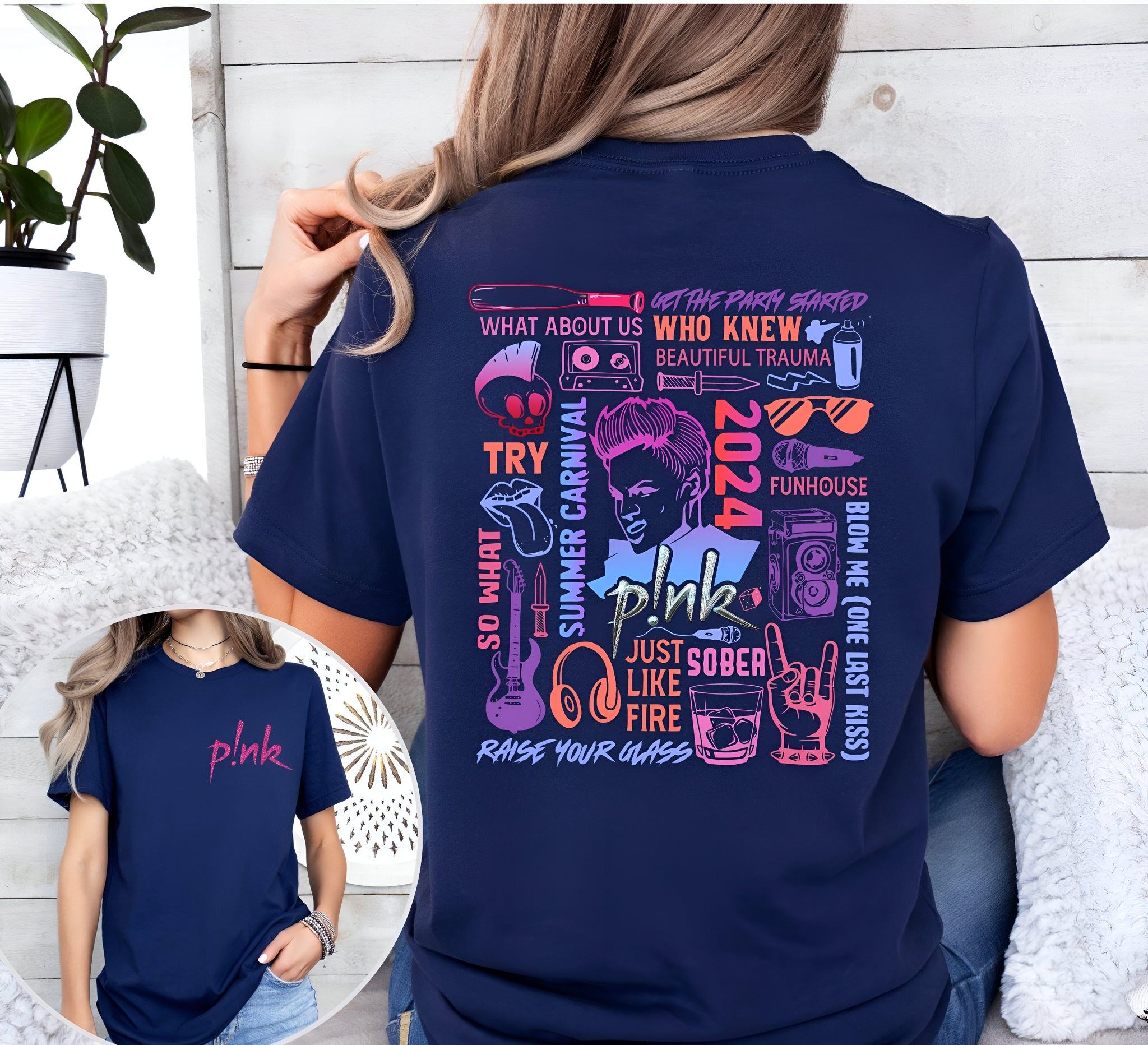 P!nk Pink Singer Summer Carnival 2024  Tour Shirt, 2024 P!nk Concert Sweatshirt, Pink Fan Shirt, Music Tour 2024 shirt,Trustfall Album shirt 6