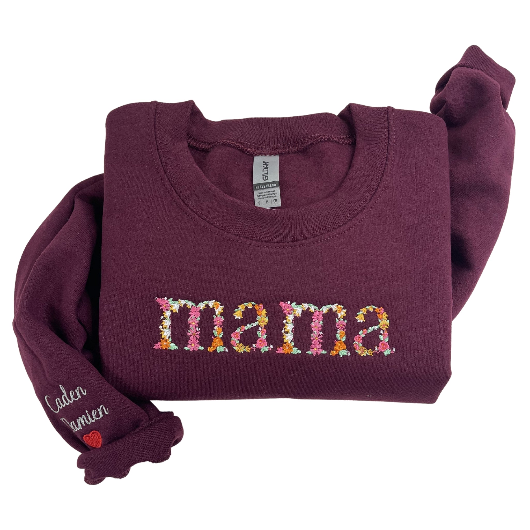 Personalised Embroidered Swearshirt with Alphabet Floral Embroidery Letters, Best Gifts For Mom EM2