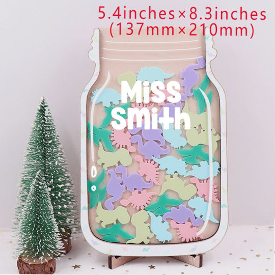 Personalized Fill The Jar With Colorful Little Dinosaurs Teacher Reward Jar rejar