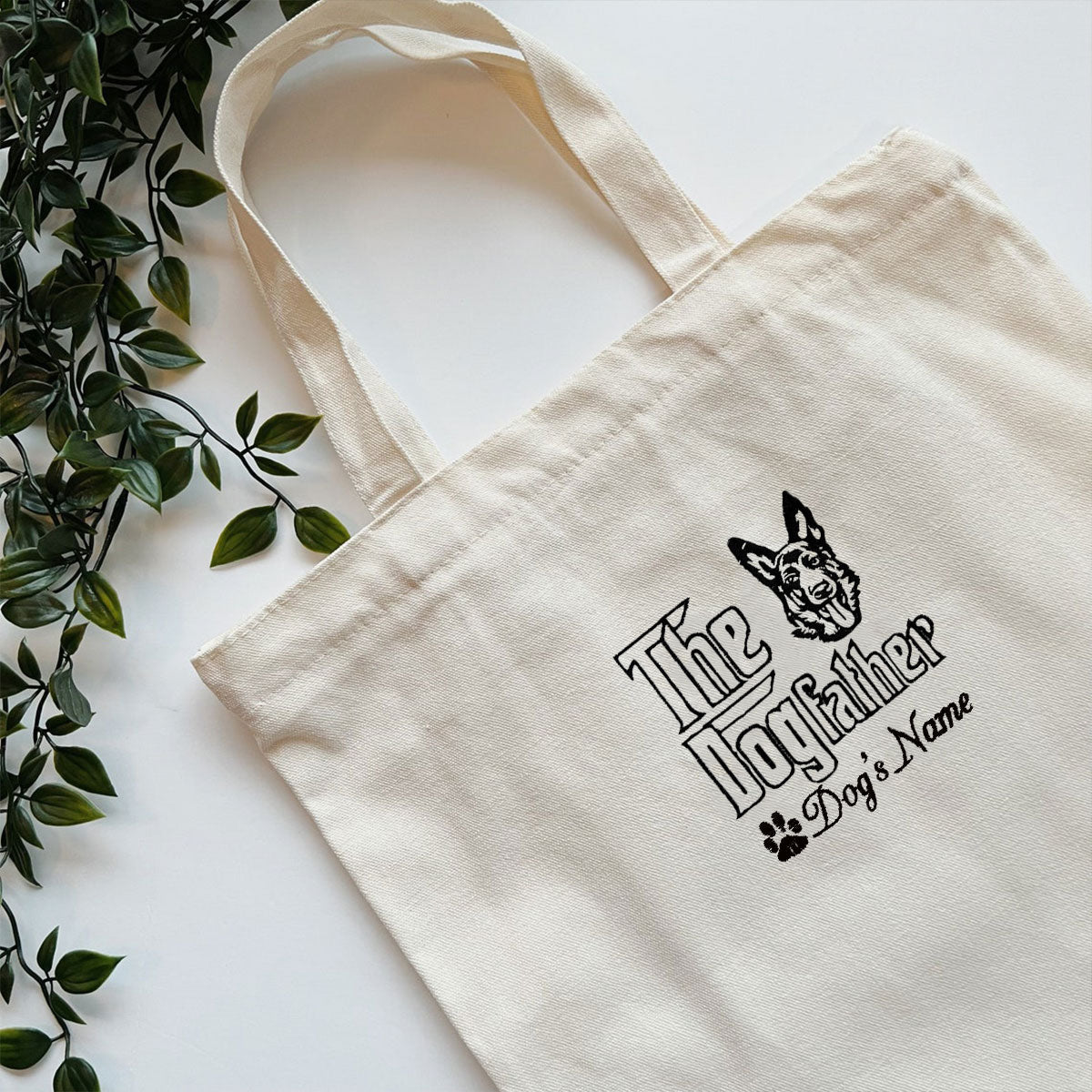 Personalized The DogFather Tote Bag German Shepherd, Custom Tote Bag with Dog Name, Gifts For German Shepherd Lovers em1