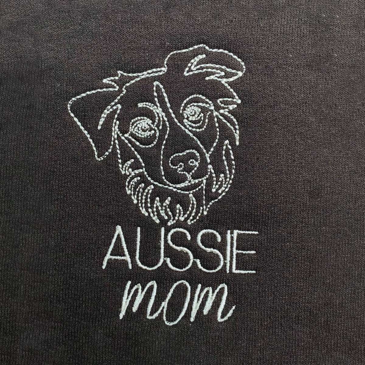 Personalized Australian Shepherd Dog Mom Embroidered Tote Bag, Custom Tote Bag with Dog Name, Best Gifts For Australian Shepherd Owners em2
