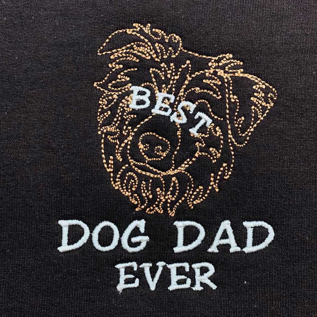 Personalized Best Australian Shepherd Dog Dad Ever Embroidered Tote Bag, Custom Tote Bag with Dog Name, Best Gifts For Australian Shepherd Owners em1