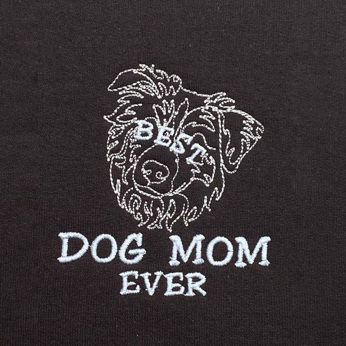 Personalized Best Australian Shepherd Dog Mom Ever Embroidered Tote Bag, Custom Tote Bag with Dog Name em1