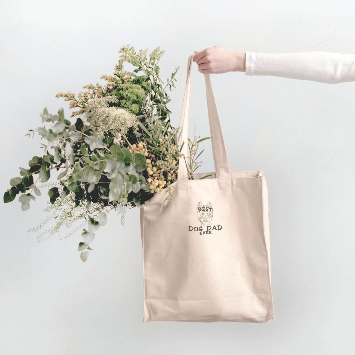 Personalized Best Cane Corso Dog Dad Ever Embroidered Tote Bag, Custom Tote Bag with Dog Name, Cane Corso Gifts Dog Lovers em1