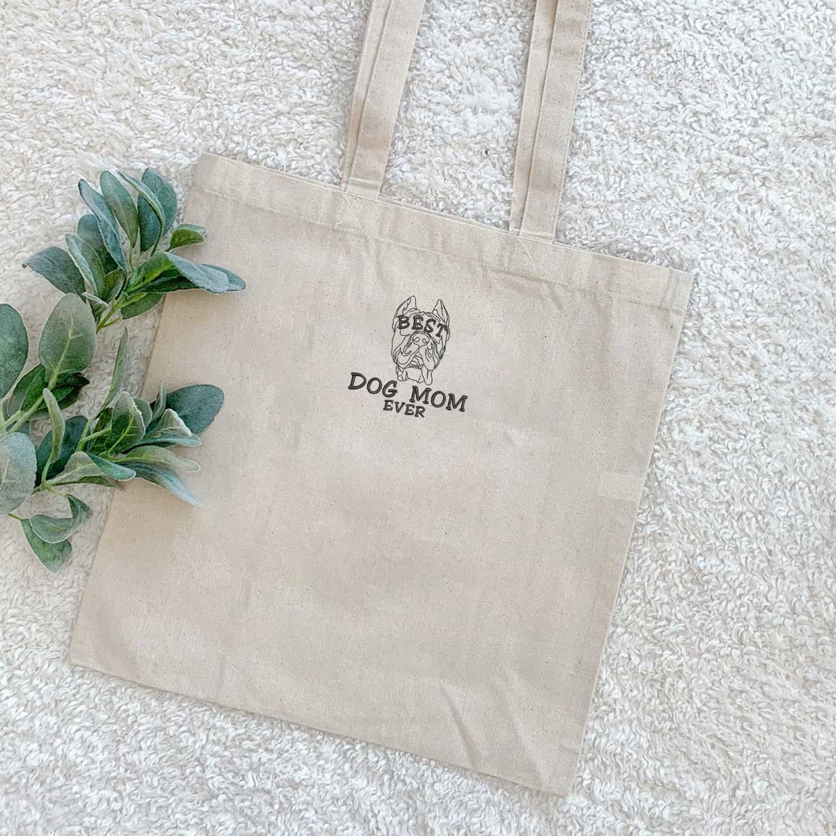 Personalized Best Cane Corso Dog Mom Ever Embroidered Tote Bag, Custom Tote Bag with Dog Name, Cane Corso Gifts Dog Lovers em1
