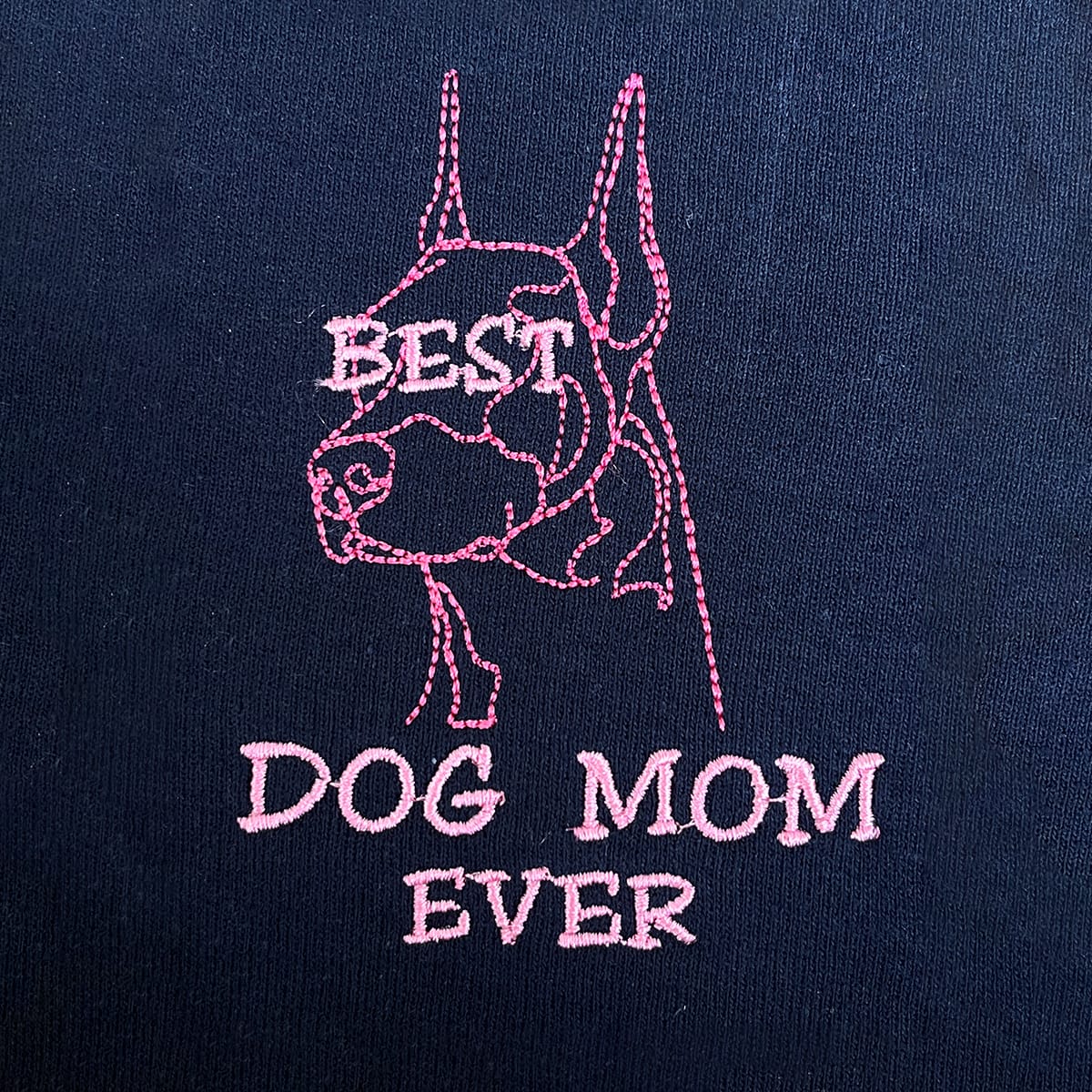 Personalized Best Doberman Dog Mom Ever Embroidered Tote Bag, Custom Tote Bag with Dog Name, Best Gifts For Doberman Lovers em1