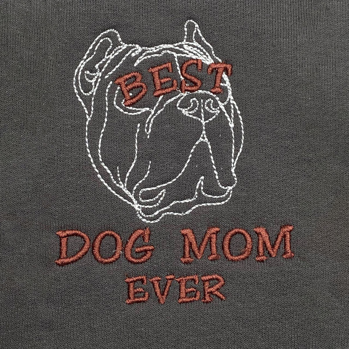 Personalized Best Pitbull Dog Mom Ever Embroidered Collar Shirt, Custom Shirt with Dog Name, Best Gifts for Pitbull Lovers em1