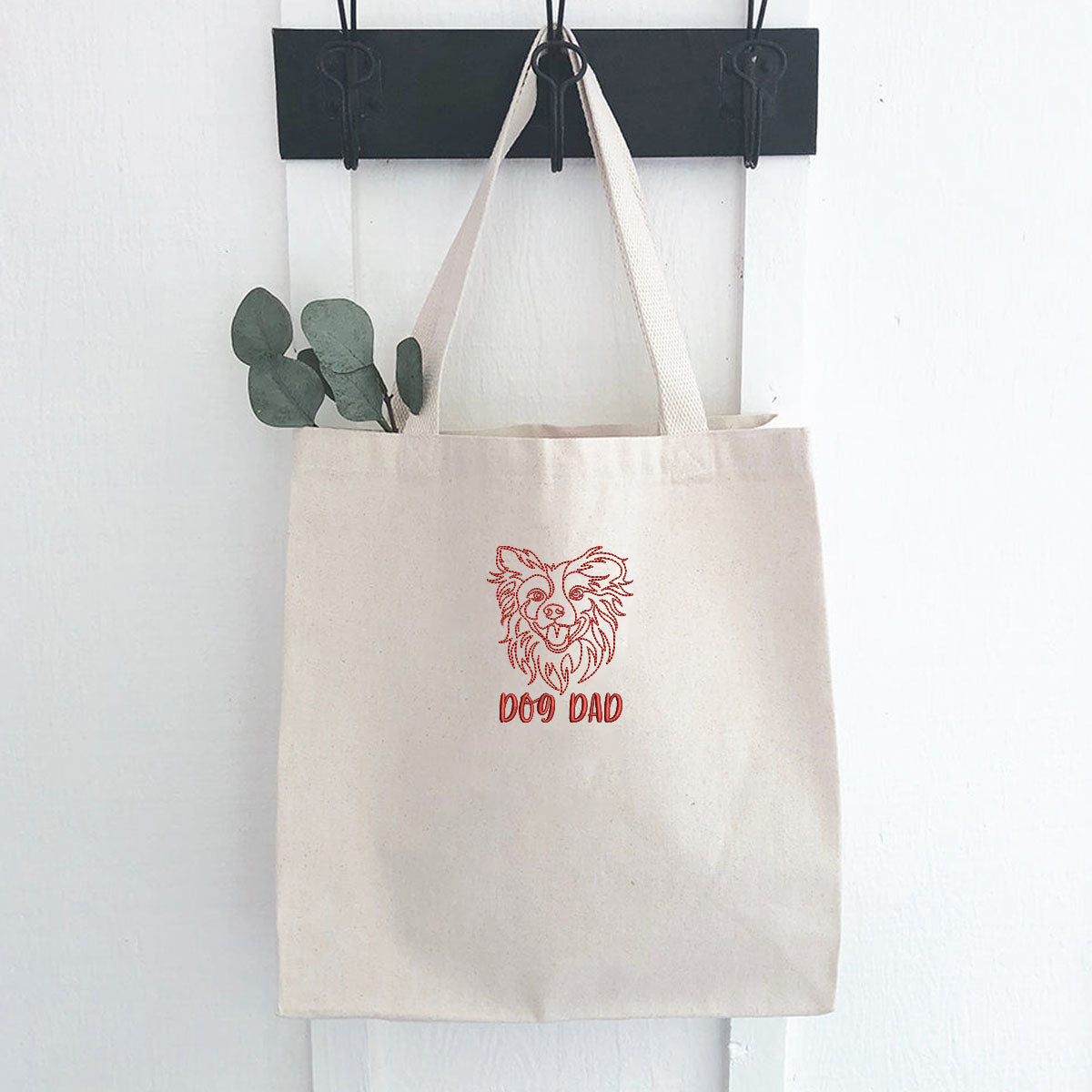 Personalized Border Collie Dog Dad Embroidered Tote Bag, Custom Tote Bag with Dog Name, Best Gifts For Boxer Lovers em3