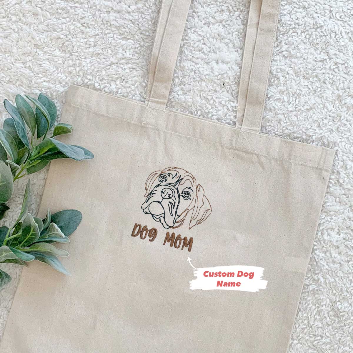 Personalized Boxer Dog Mom Embroidered Tote Bag, Custom Tote Bag with Dog Name, Best Gifts For Boxer Lovers em3