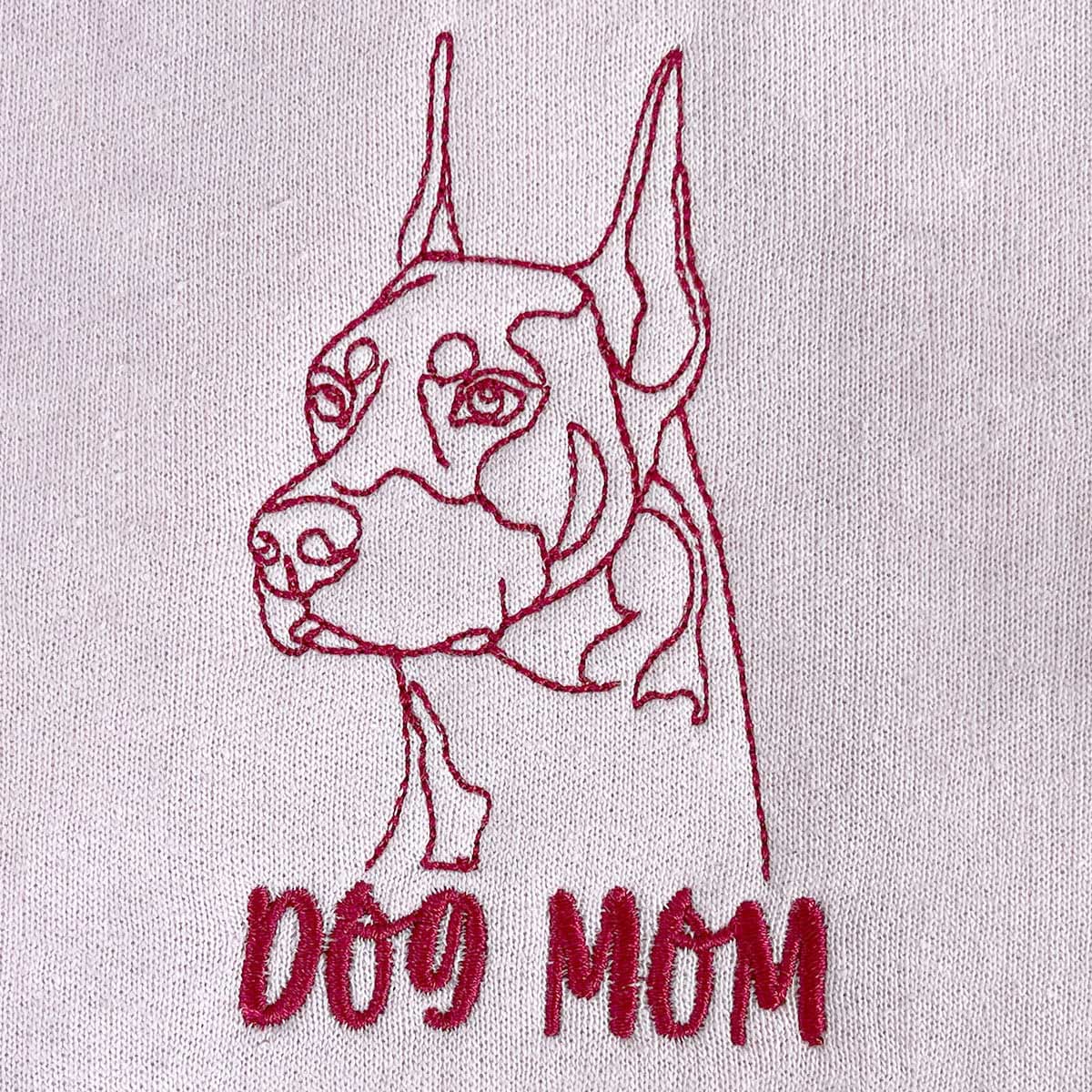 Personalized Doberman Dog Mom Embroidered Tote Bag, Custom Tote Bag with Dog Name, Best Gifts For Doberman Lovers em1