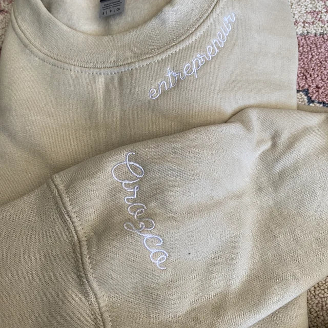 Personalized Engagement Gifts for Bride, Minimalist Gift Ideas with Custom Embroidered Sweatshirt em4