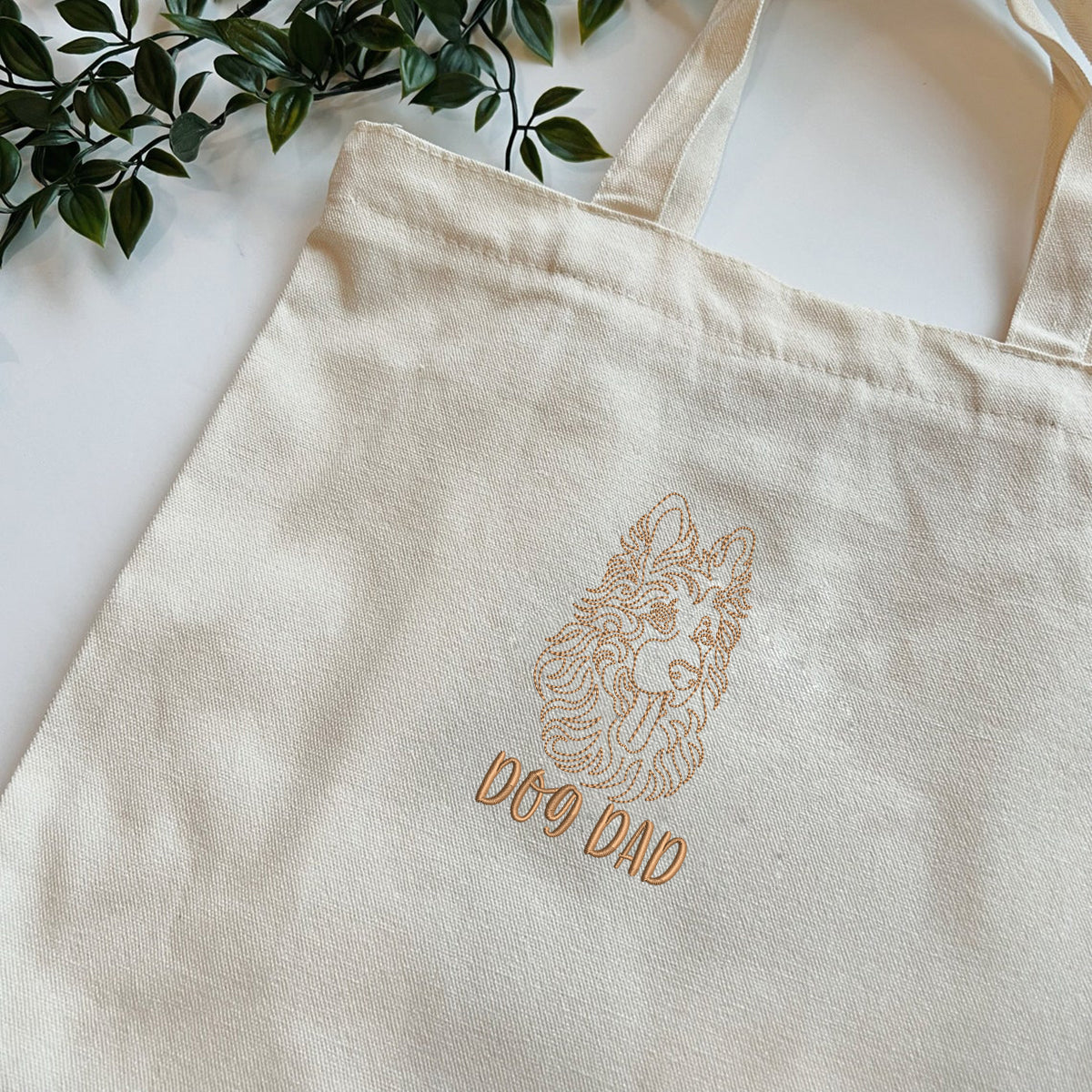 Personalized German Shepherd Dog Dad Embroidered Tote Bag, Custom Tote Bag with Dog Name, Gifts For German Shepherd Lovers em3