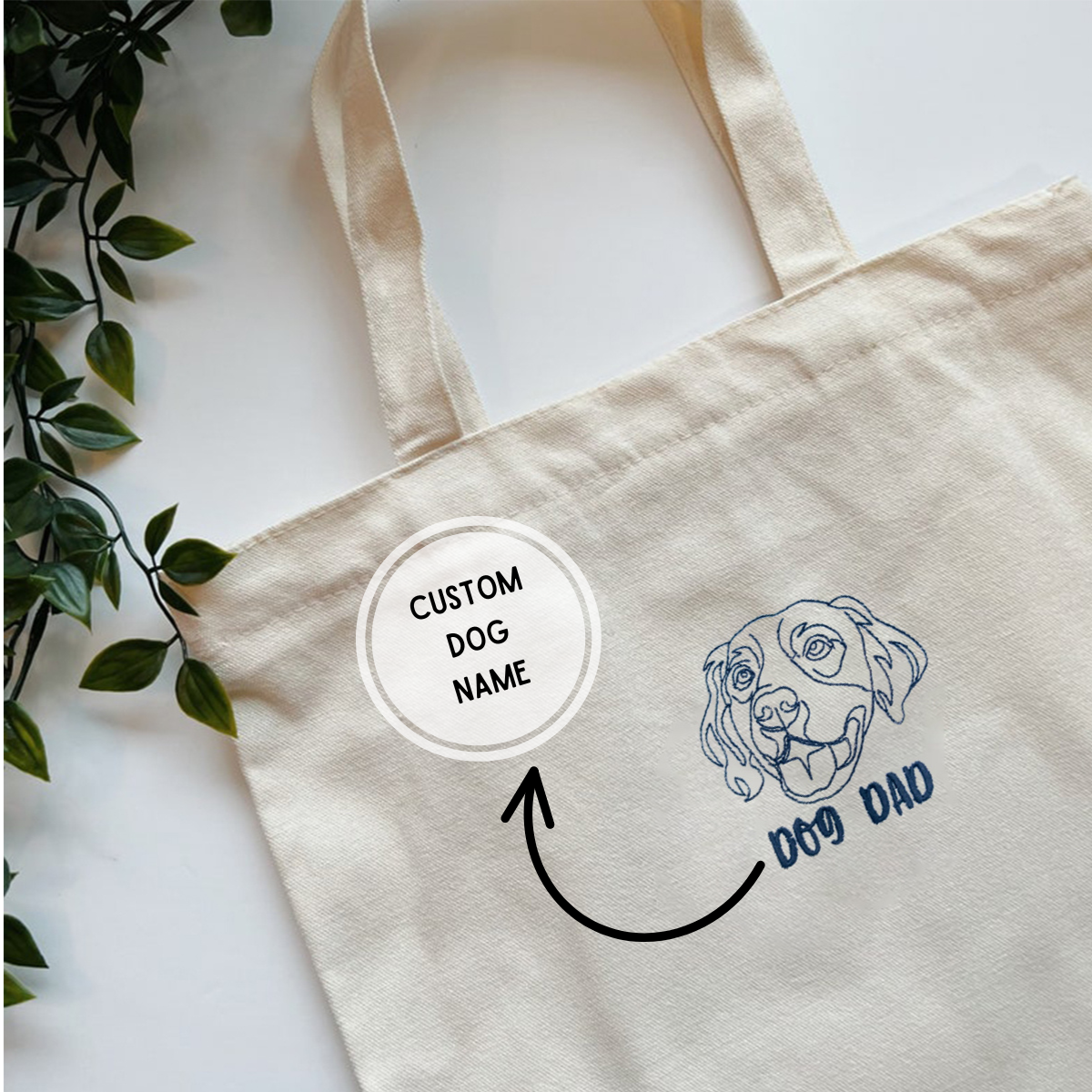 Personalized Golden Retriever Dog Dad Embroidered Tote Bag, Custom Tote Bag with Dog Name, Best Gifts for Golden Retriever Lovers em1