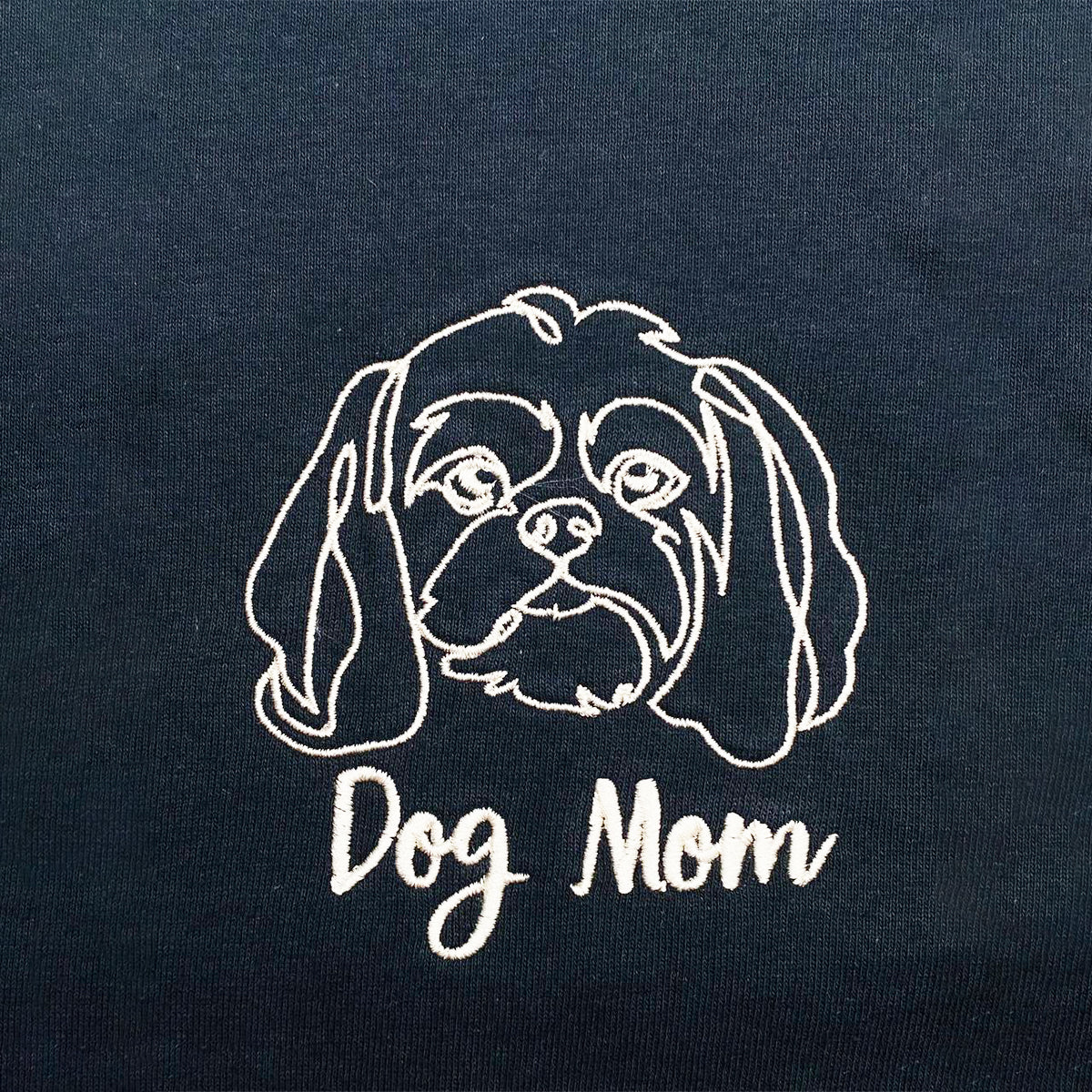 Personalized Shih Tzu Dog Mom Embroidered Tote Bag, Custom Tote Bag with Dog Name, Best Gifts For Shih Tzu Lovers em2