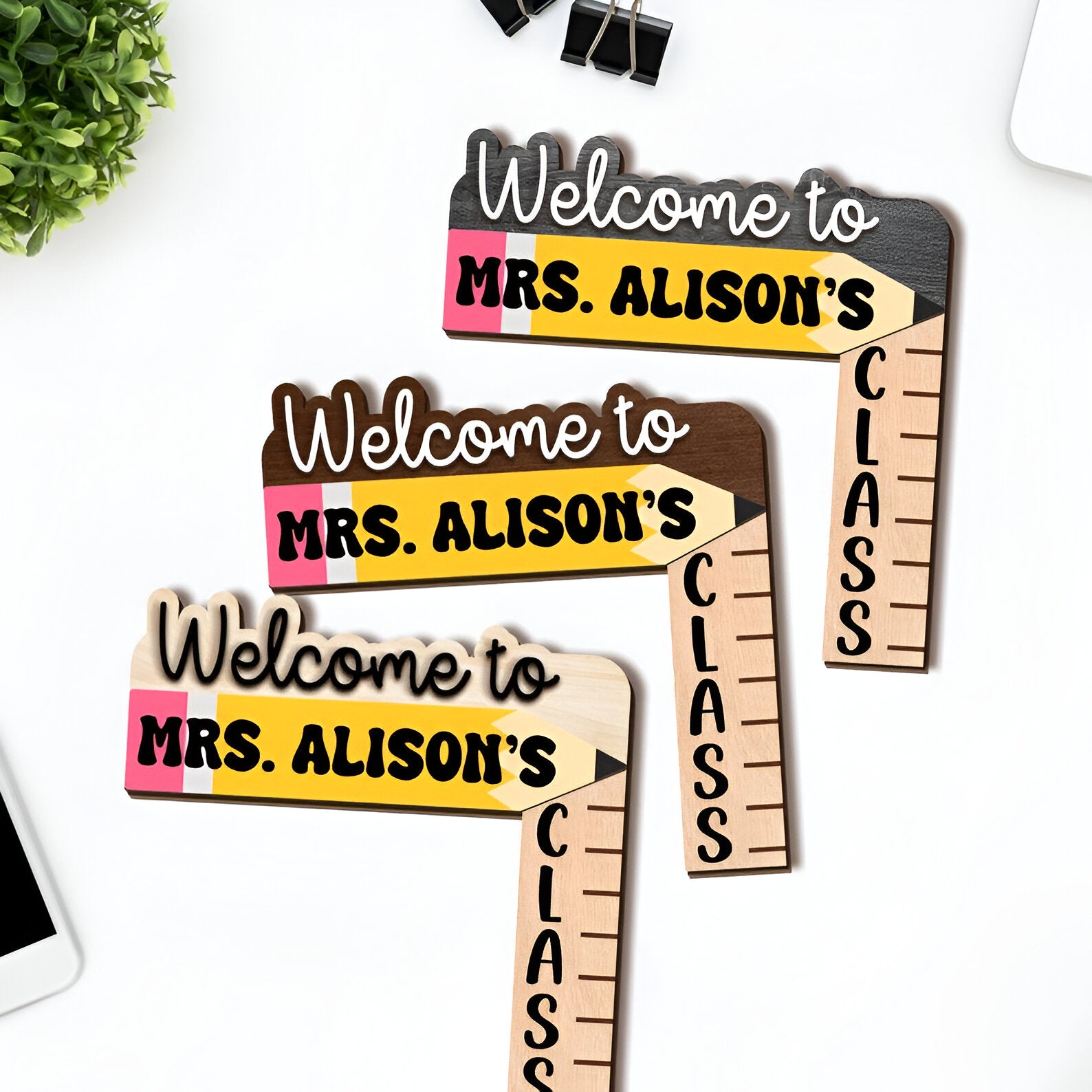 Personalized Teacher Name Doorframe Corner Sign Dofra