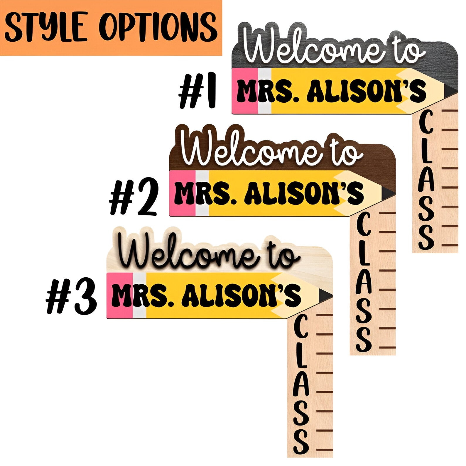 Personalized Teacher Name Doorframe Corner Sign Dofra