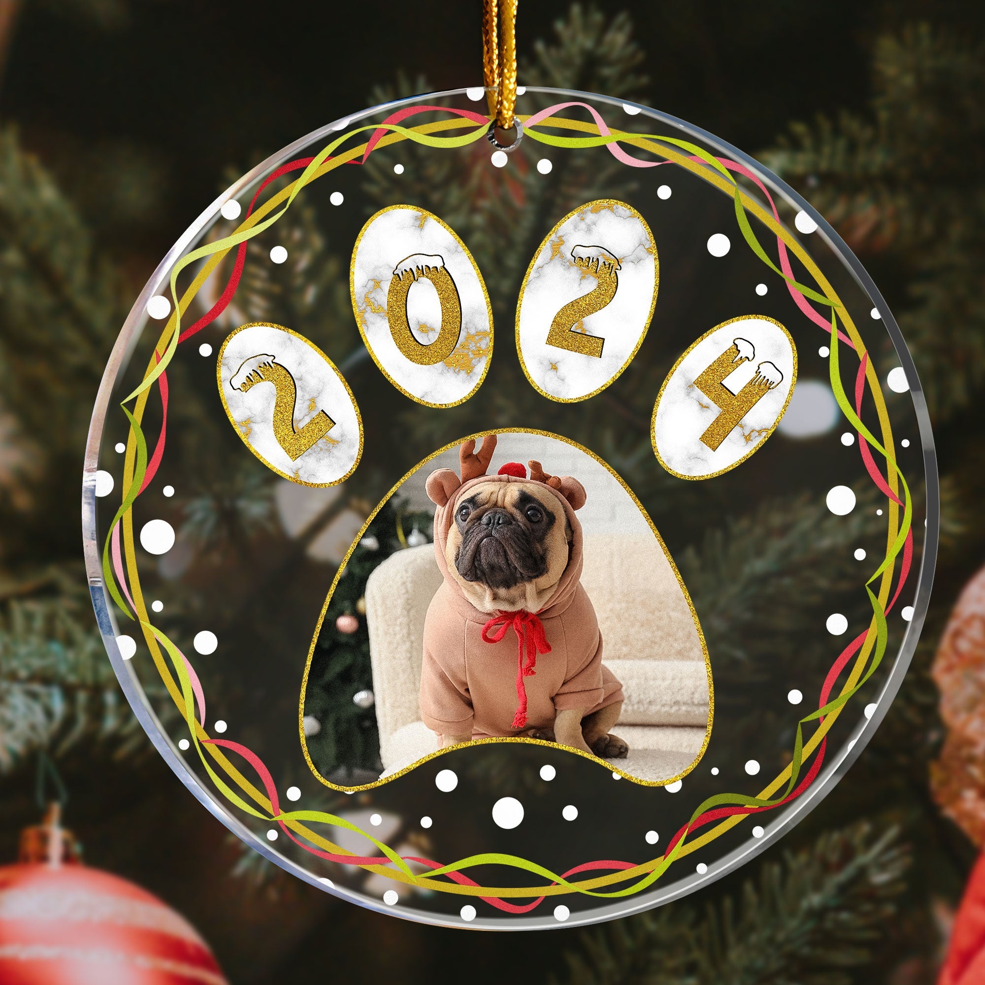 Pet's First Christmas - Personalized Acrylic Photo Ornament ORN0810