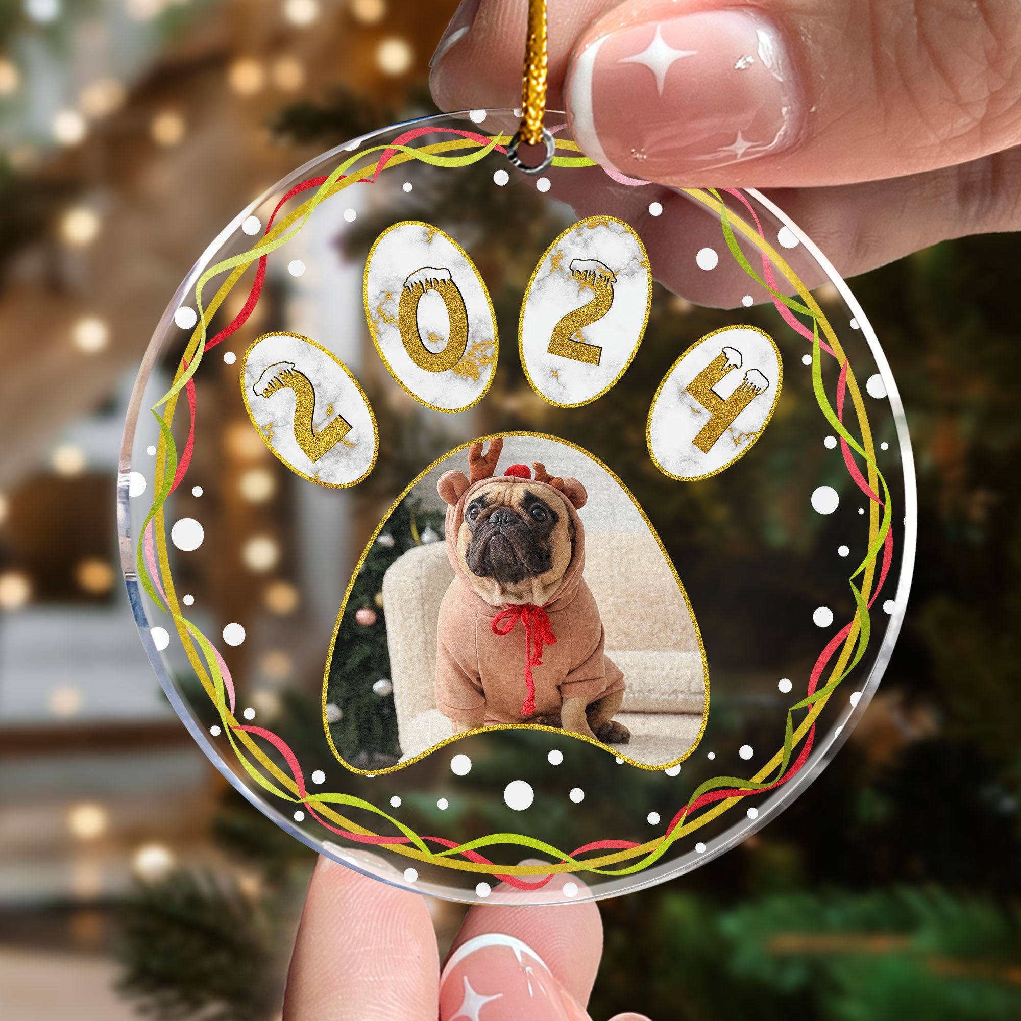 Pet's First Christmas - Personalized Acrylic Photo Ornament ORN0810