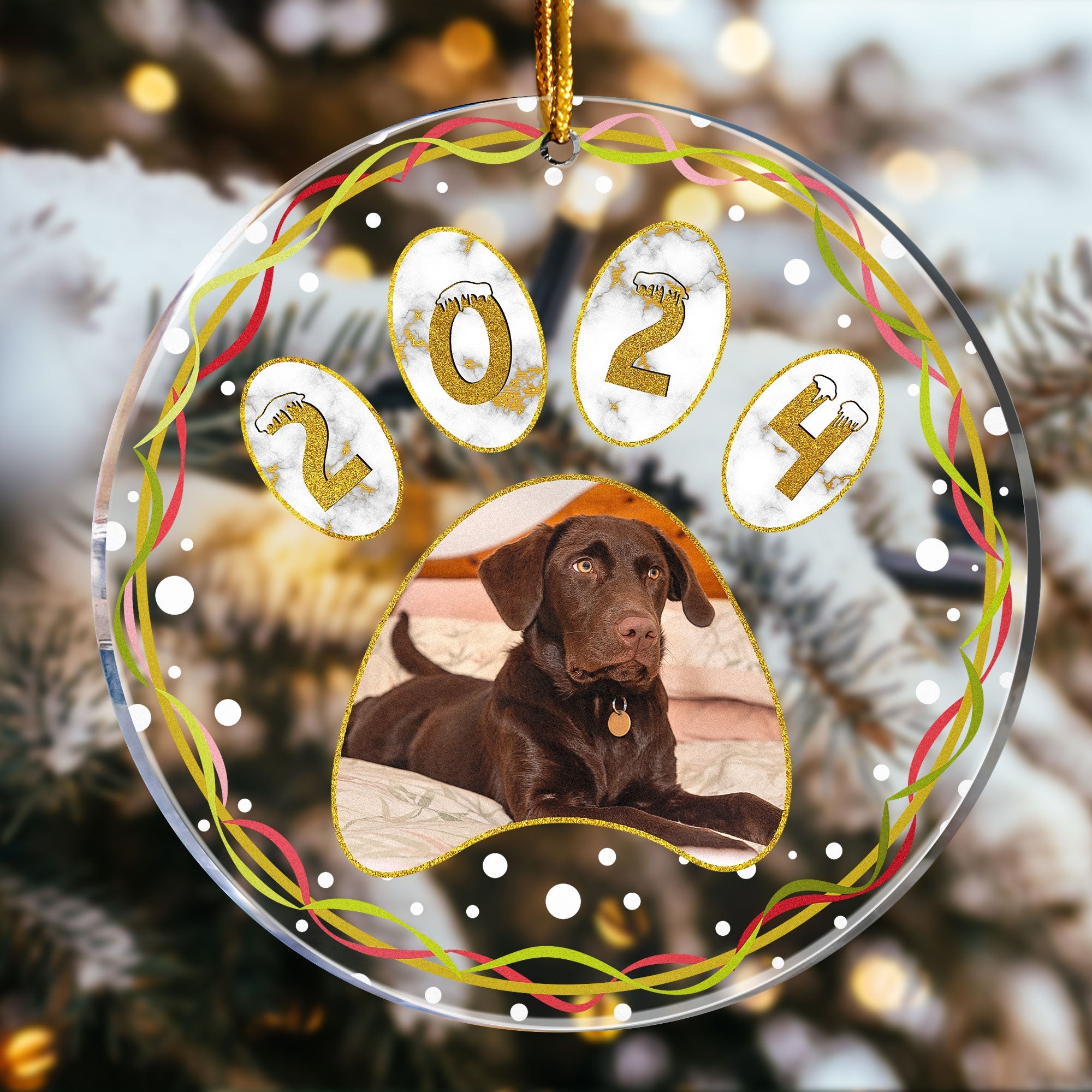 Pet's First Christmas - Personalized Acrylic Photo Ornament ORN0810