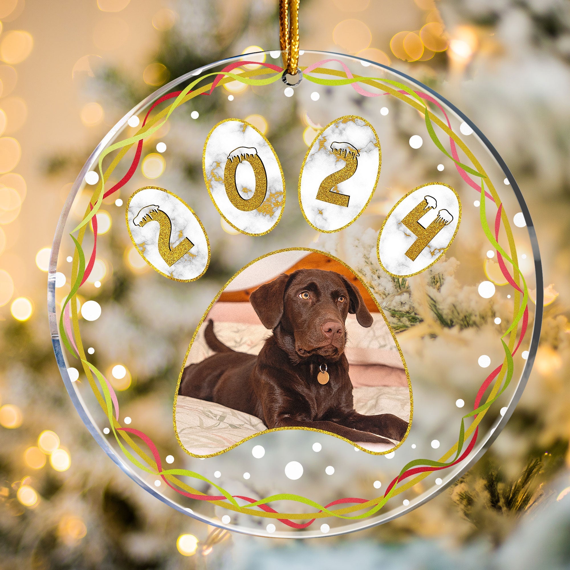 Pet's First Christmas - Personalized Acrylic Photo Ornament ORN0810