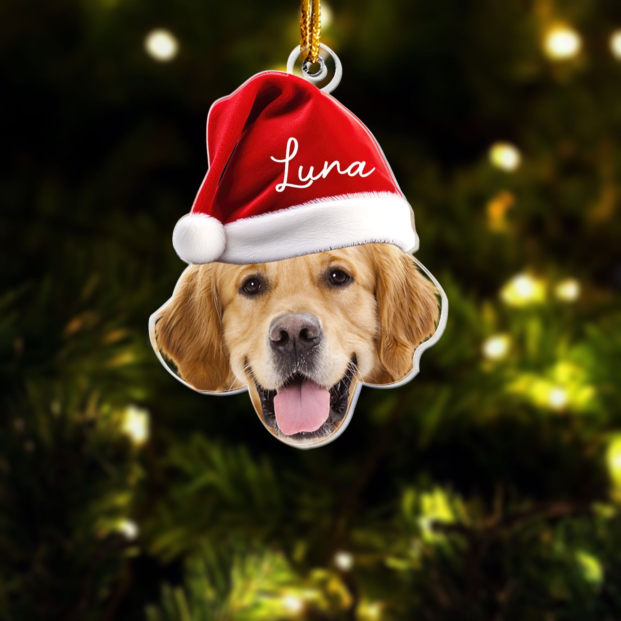 Pet Funny Christmas Face - Personalized Pet Photo Ornament ORN0810