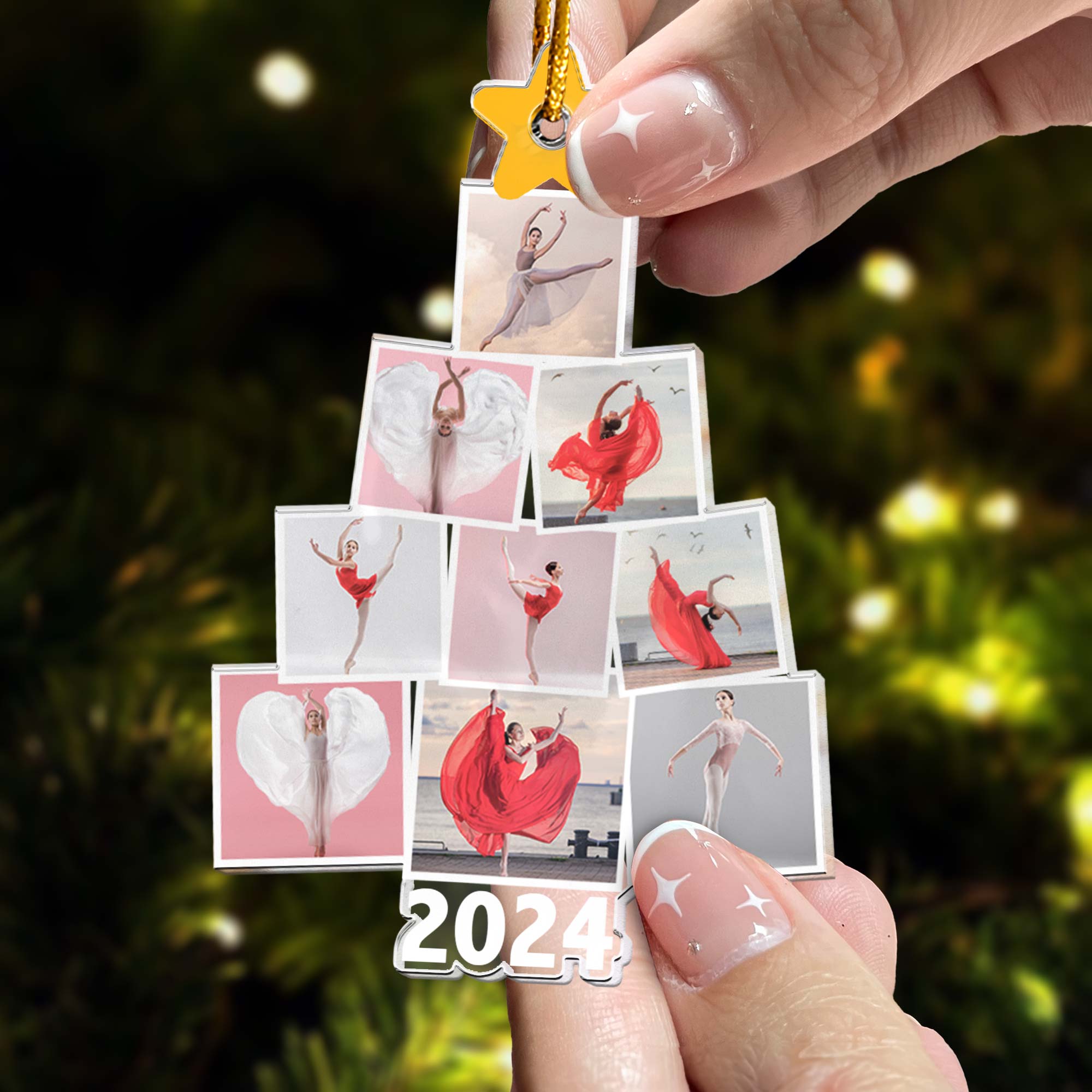 Photo Ballerina Dancing Ballet Christmas Tree - Personalized Acrylic Photo Ornament ORN0810