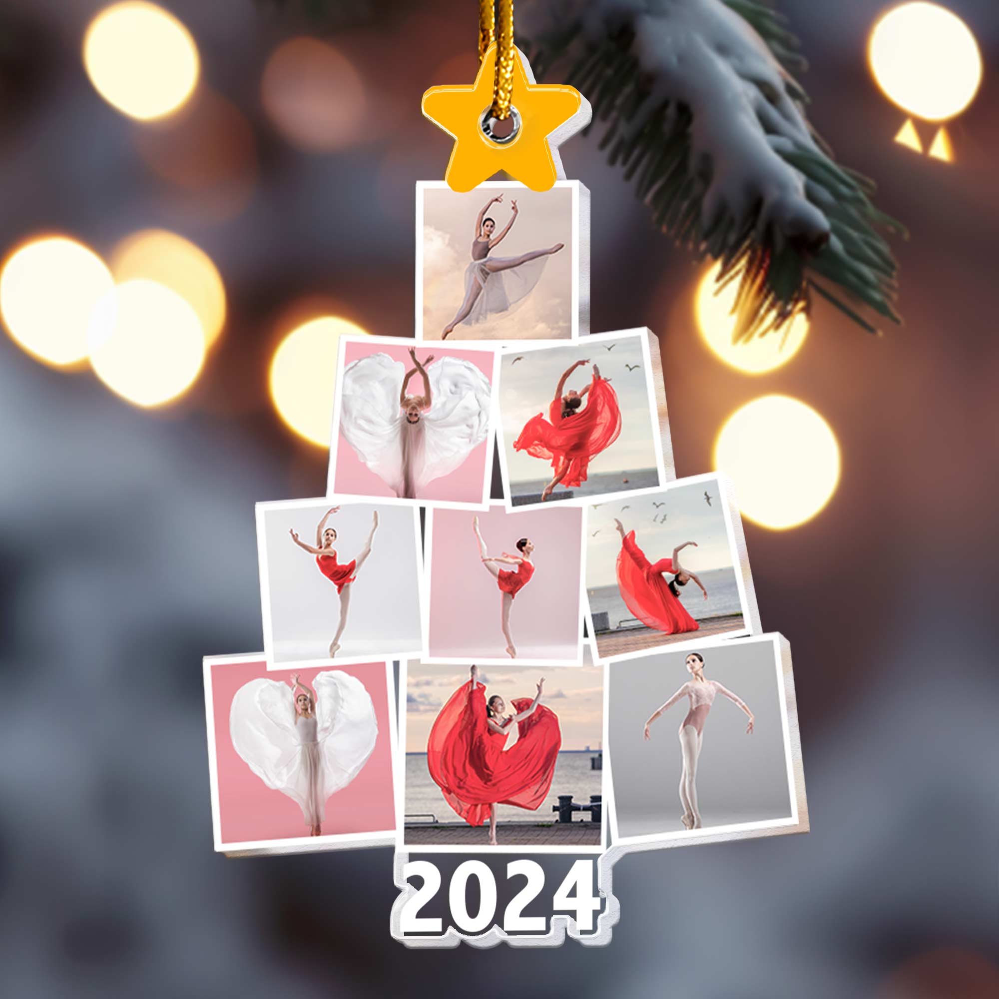 Photo Ballerina Dancing Ballet Christmas Tree - Personalized Acrylic Photo Ornament ORN0810
