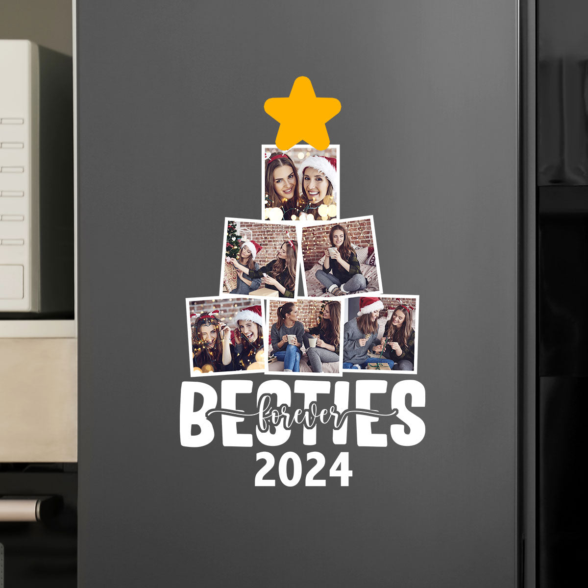 Photo Besties Forever Christmas Tree - Personalized Photo Decal ORN0810