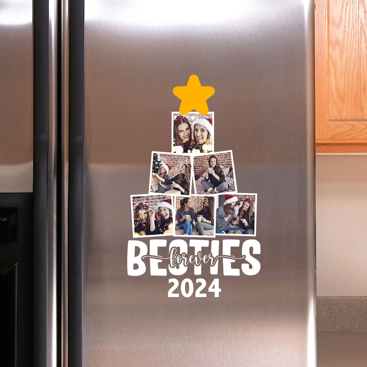 Photo Besties Forever Christmas Tree - Personalized Photo Decal ORN0810