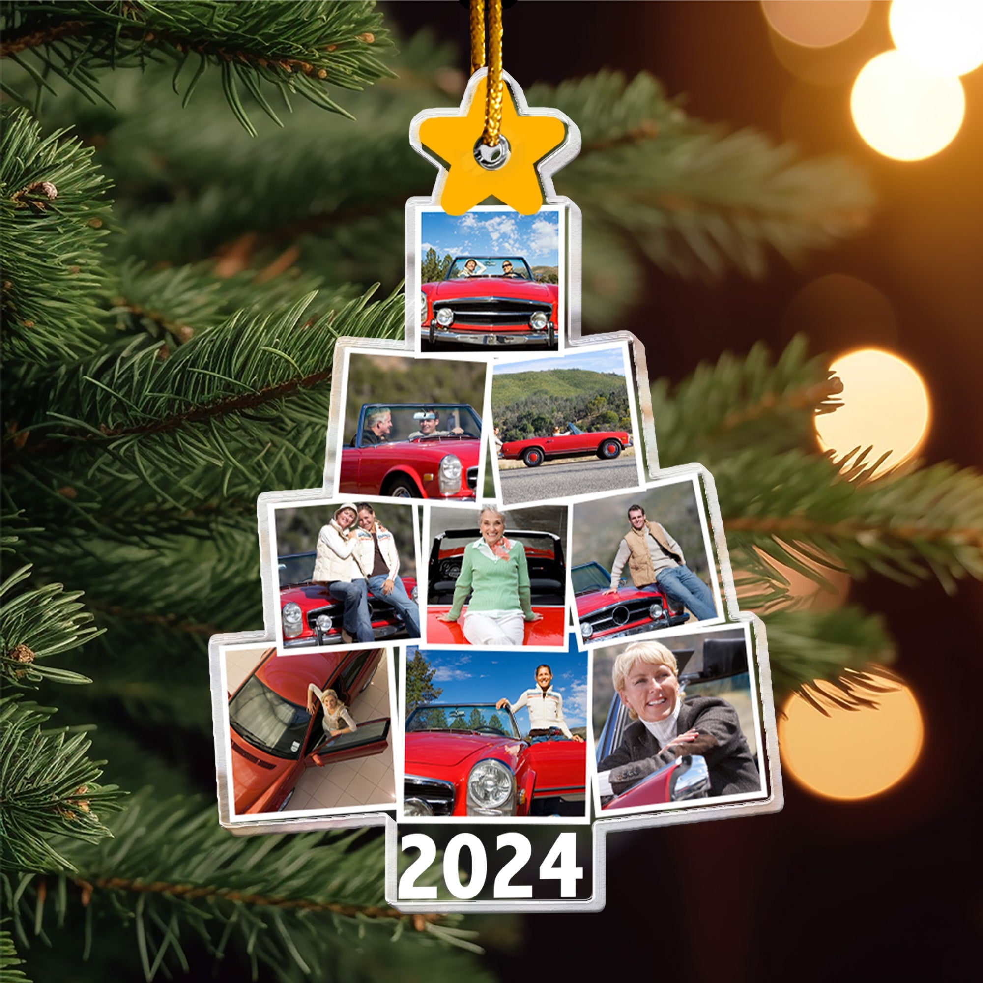 Photo Car Christmas Tree Christmas - Personalized Acrylic Photo Ornament ORN0810